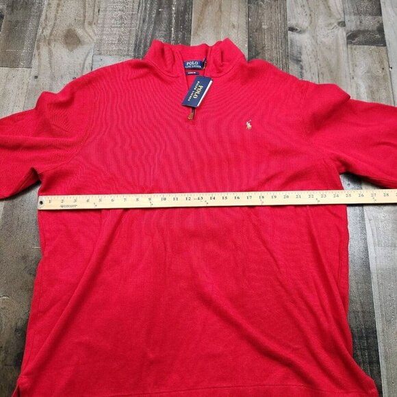 Mens Polo Ralph Lauren Estate Rib size XL Flesh Pony 1/4 Zip Pullover - Picture 6 of 7